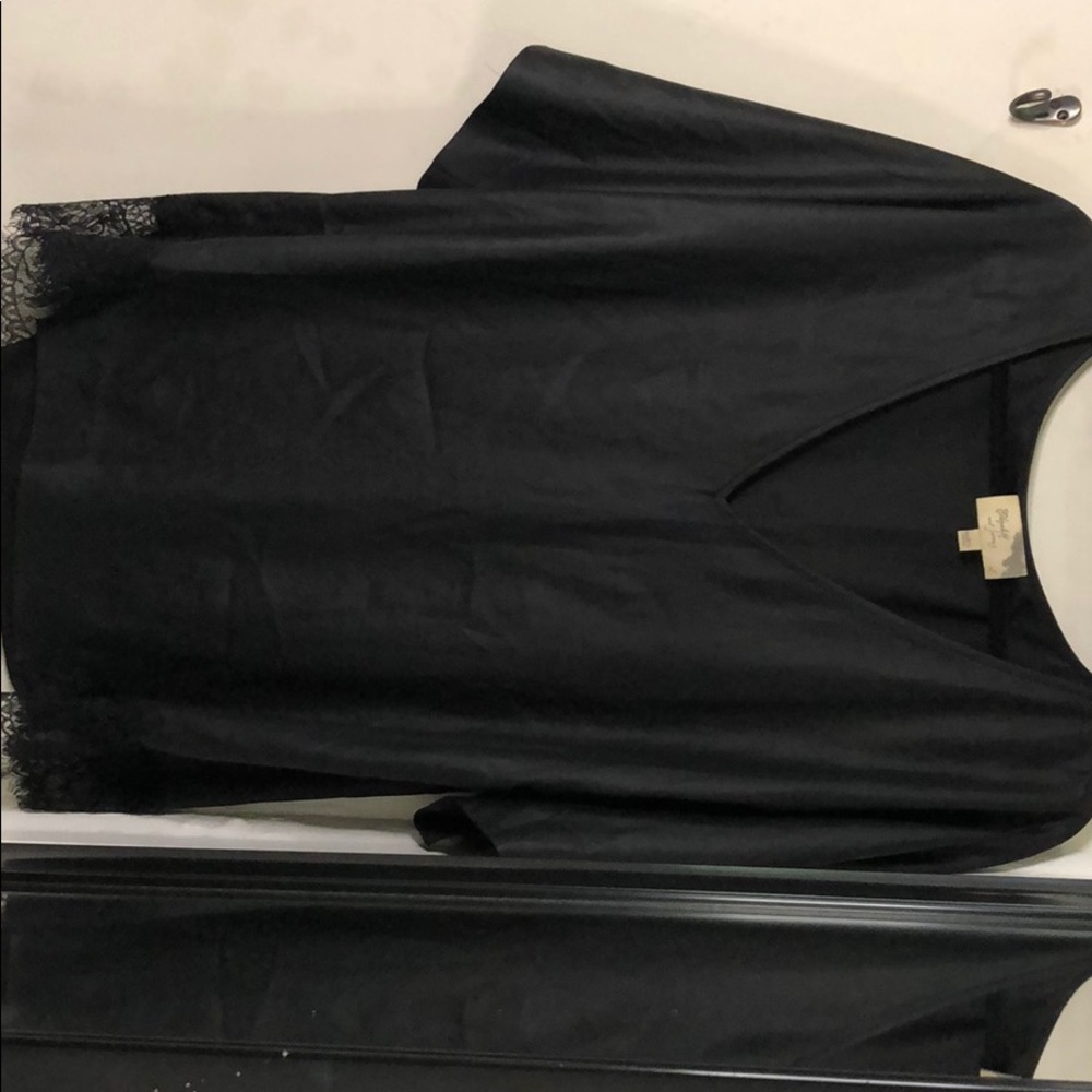 Elizabeth and James Black Lace Top